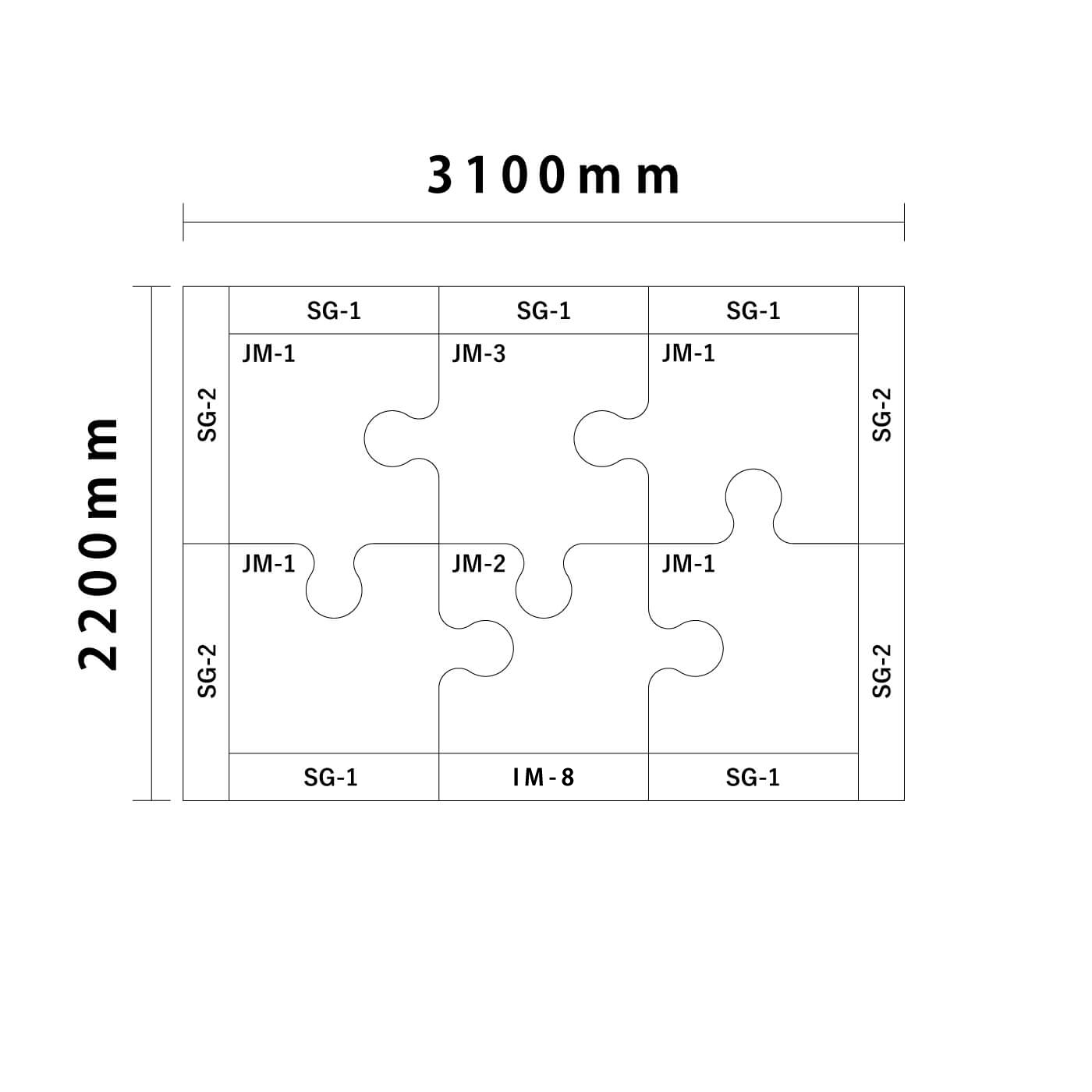 ジグソー/ リスシリーズ 3畳 入口付き図面