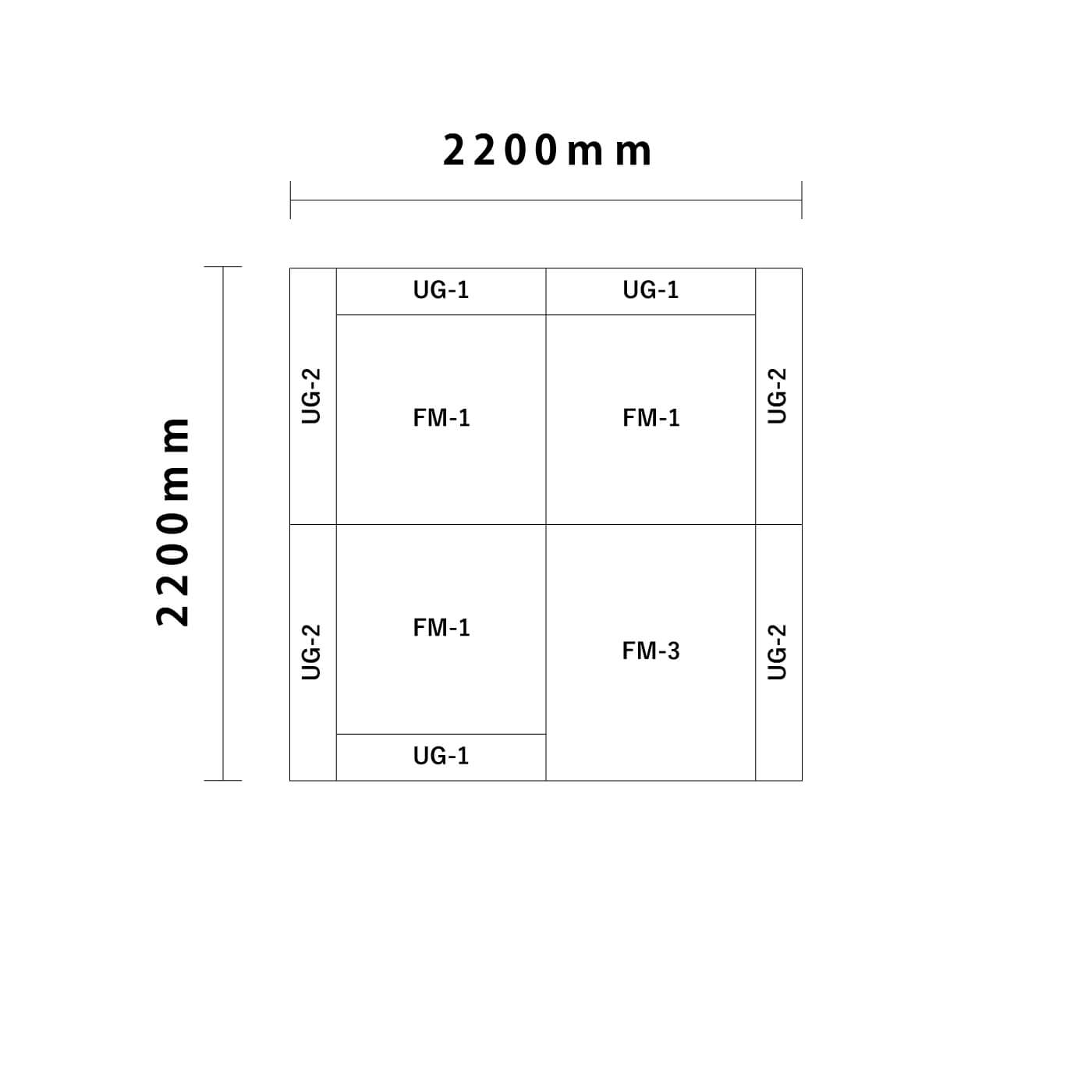 ウェーブシリーズ 2畳 入口付き図面