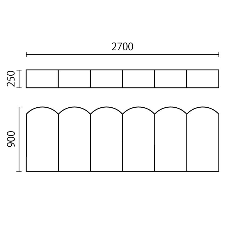 マウンテンウォールのみ6連セット図面
