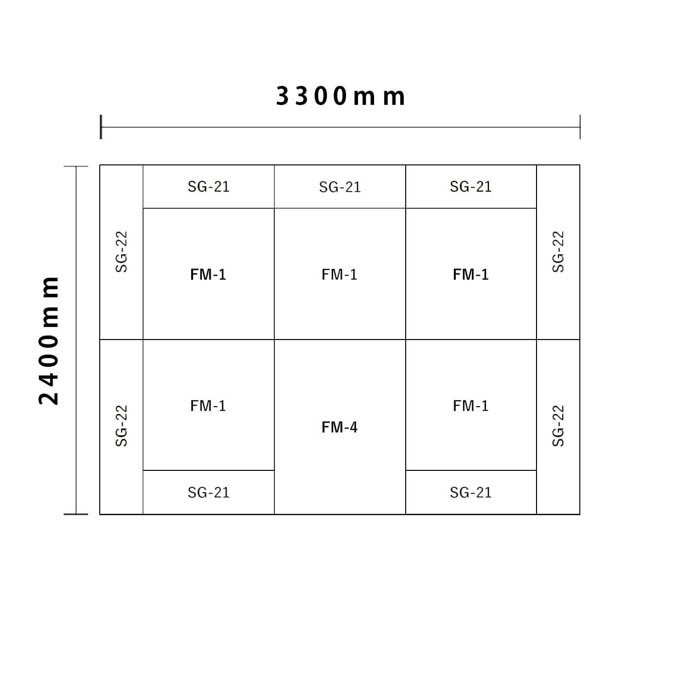 バンビシリーズ 3畳　入口付き図面