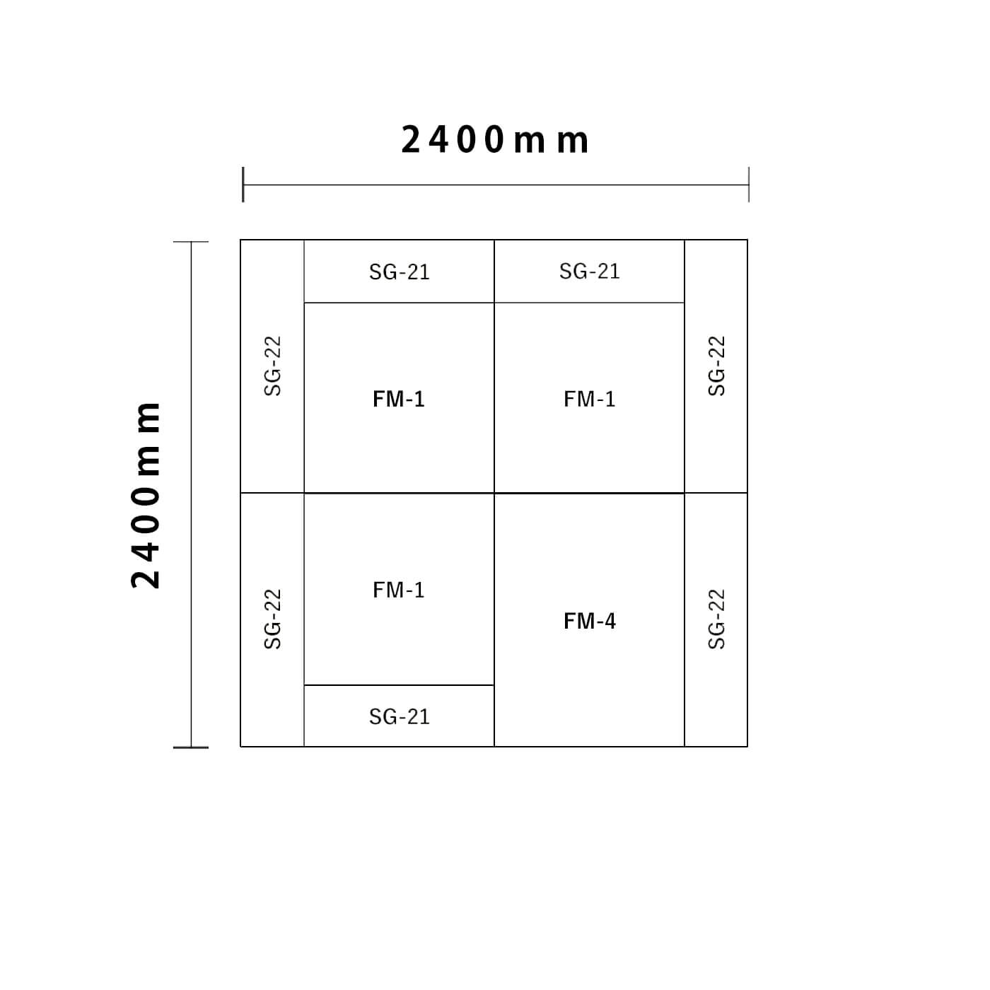 バンビシリーズ 2畳　入口付き図面