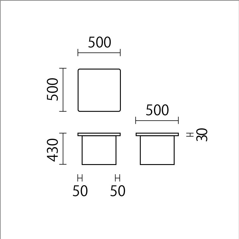 キッズテーブル　角　KTB-2図面