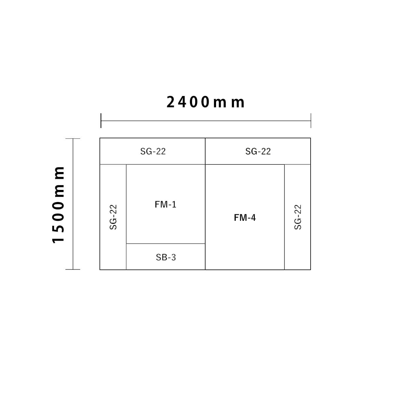 バンビシリーズ 1畳　入口＆下駄箱付き図面