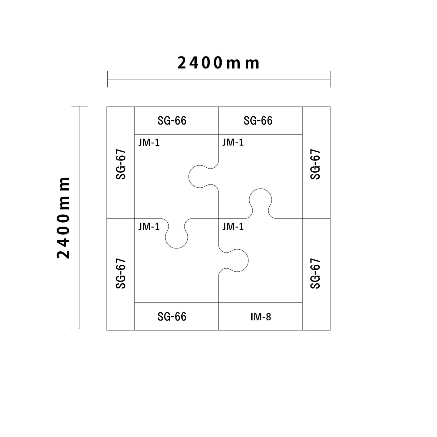 ジグソー/ ライオンシリーズ 2畳 入口付き図面