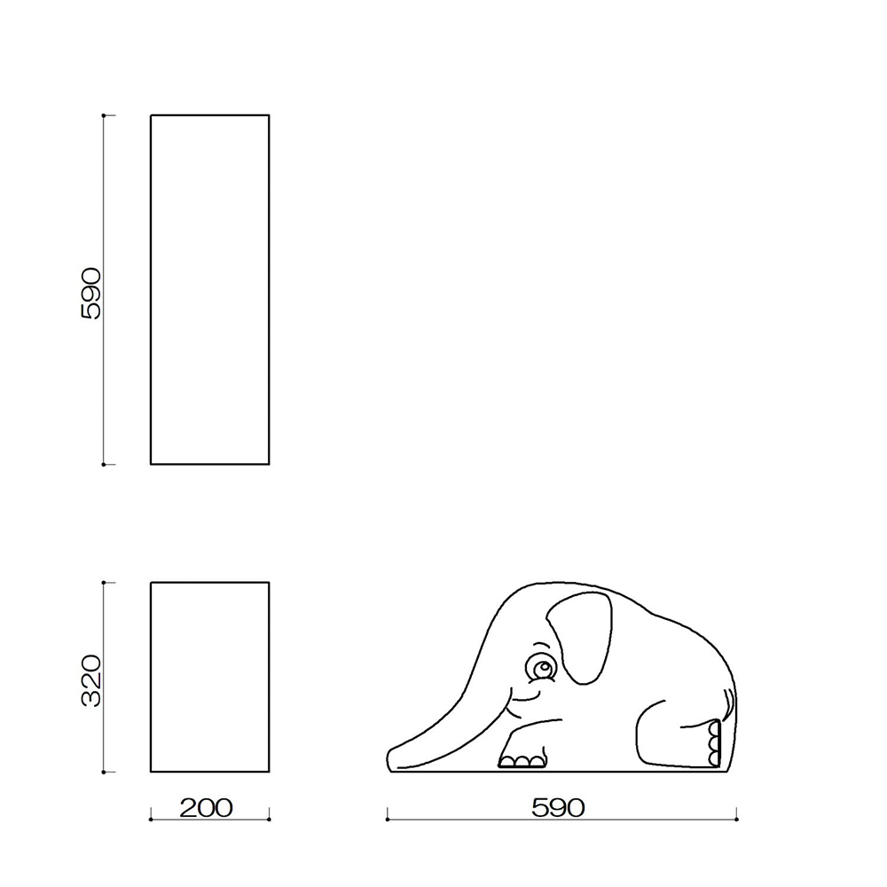 アニマルクッション　ゾウ　AK-4図面