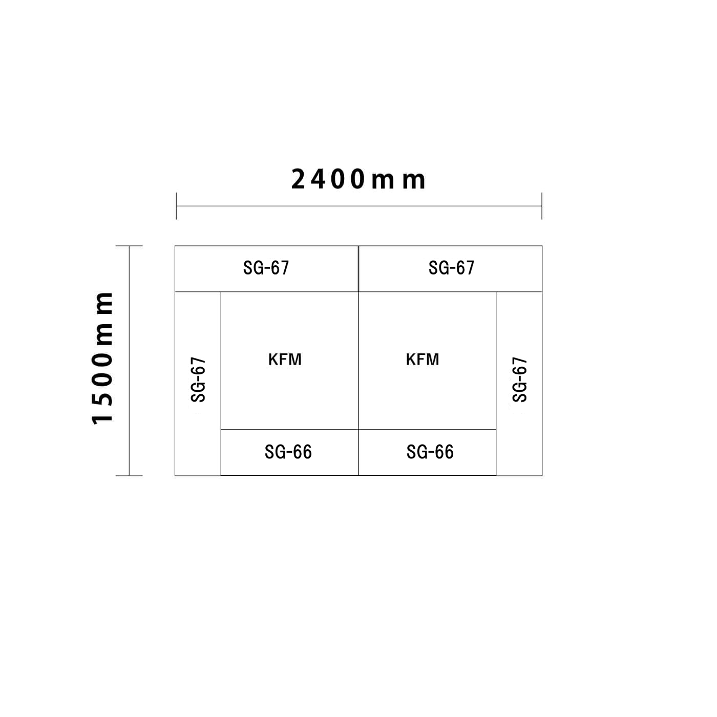 ライオンシリーズ交通マットセット1畳図面