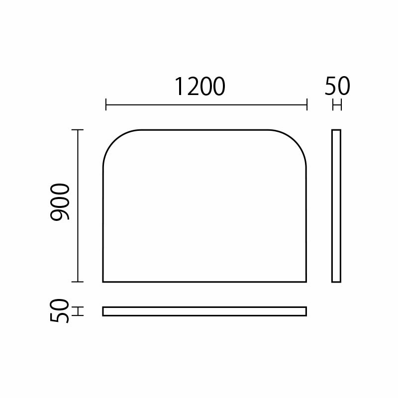 角丸ウォールマット　W900×H900　ULKM-12図面