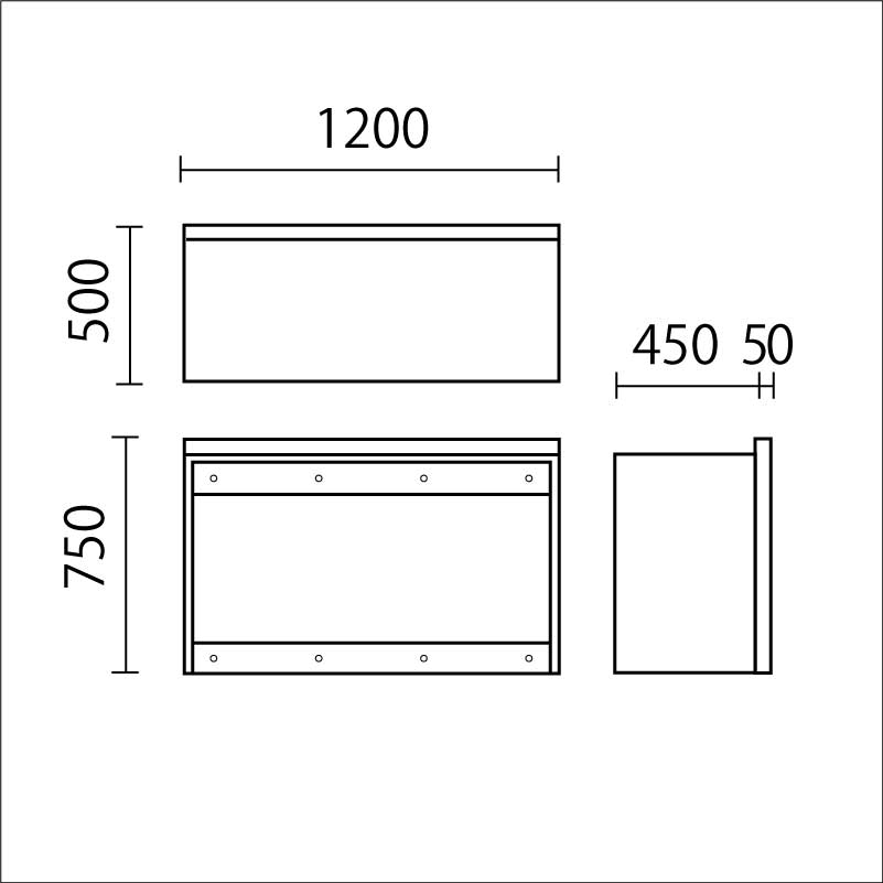 キッズカウンター 単色　KC-N1200TA図面