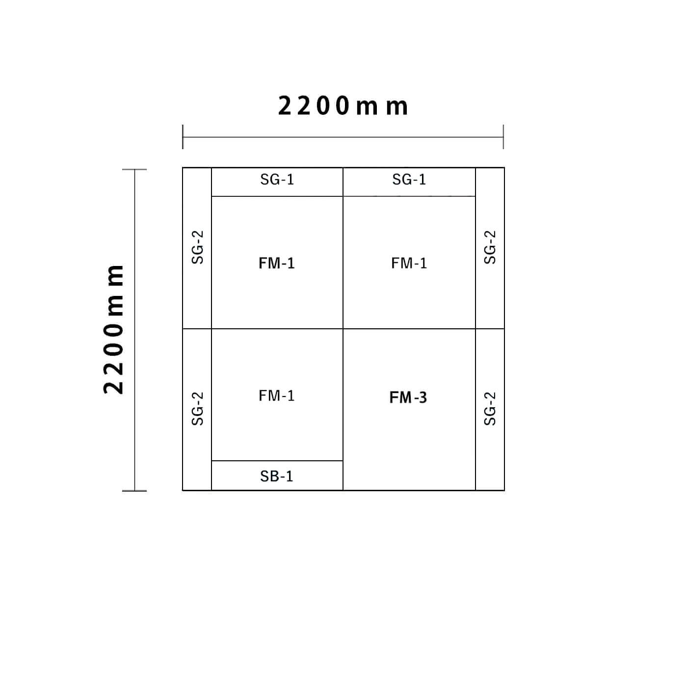 リスシリーズ 2畳　入口＆下駄箱付き図面