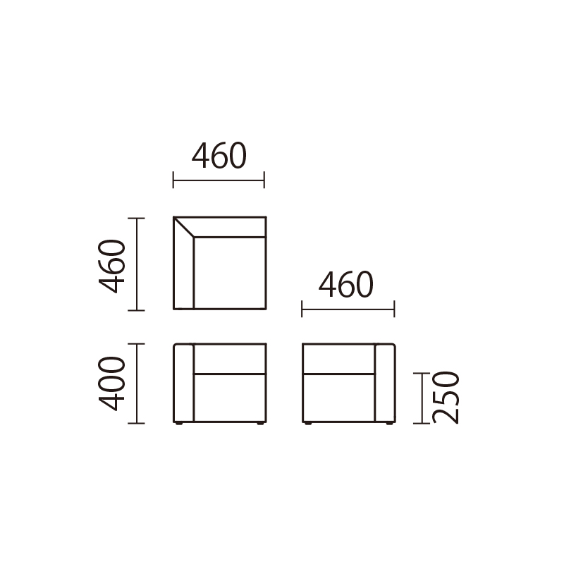 キッズソファー　コーナー　KSS-CC図面