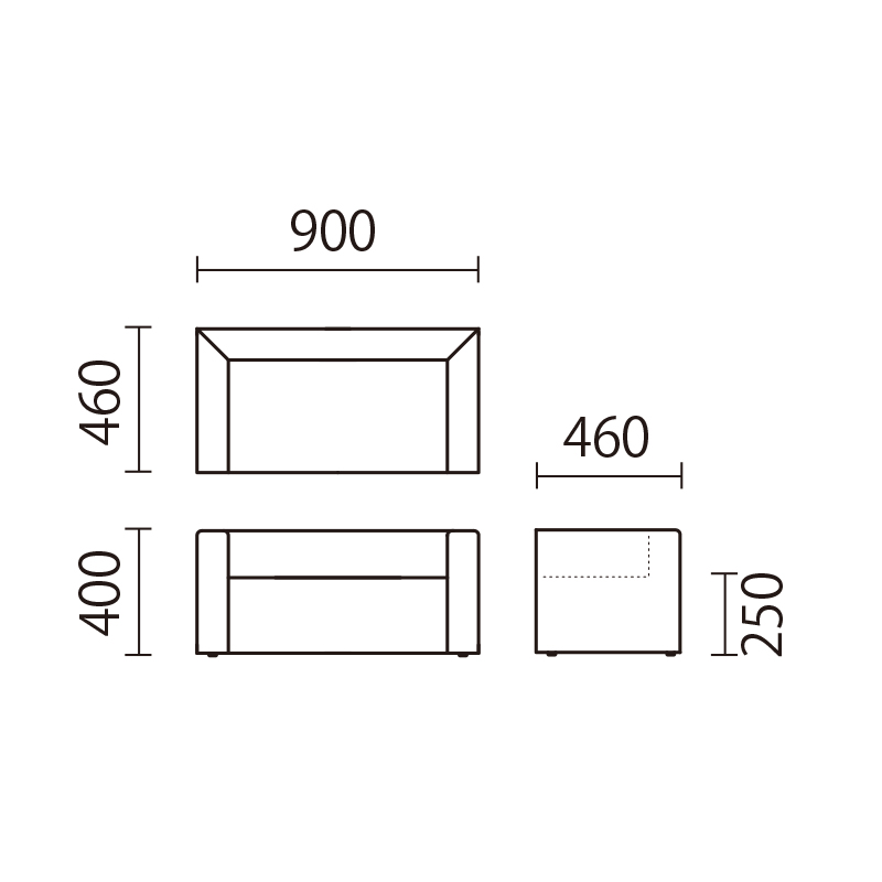 キッズソファー　2P　KSS-2P図面