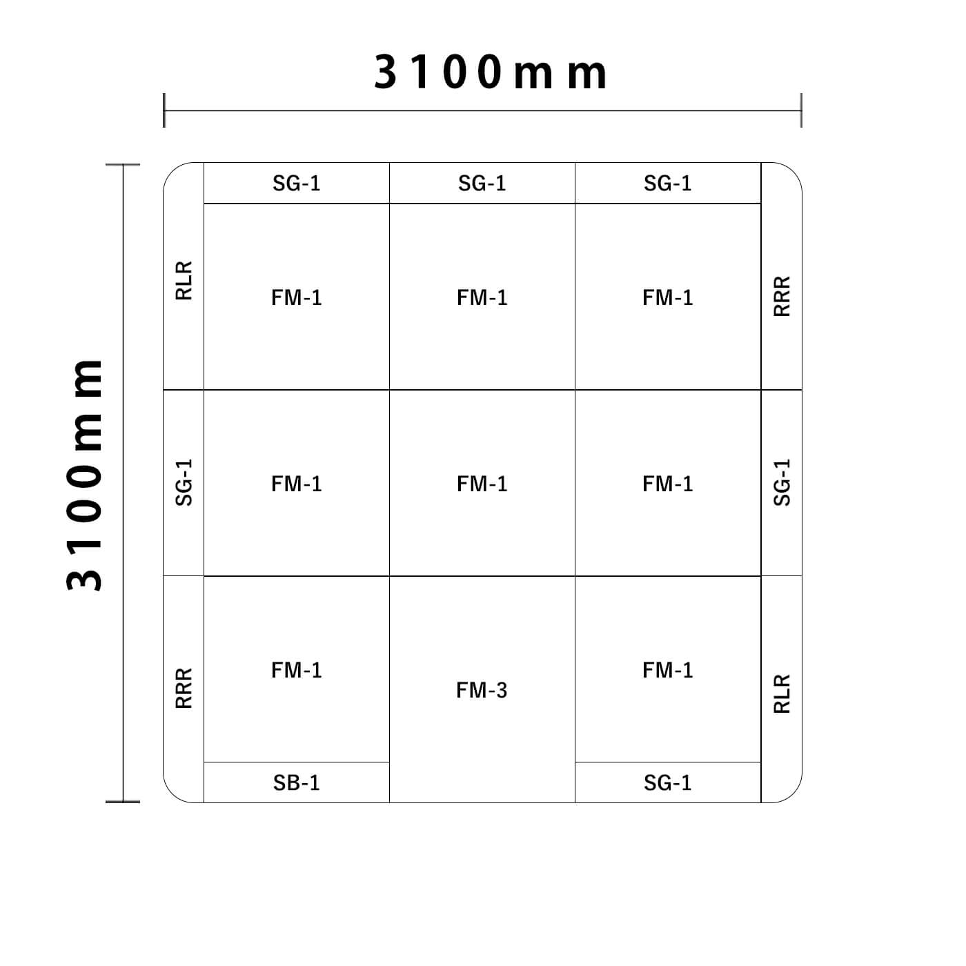 リスシリーズ 角R 4.5畳　入口付き＆下駄箱付き図面