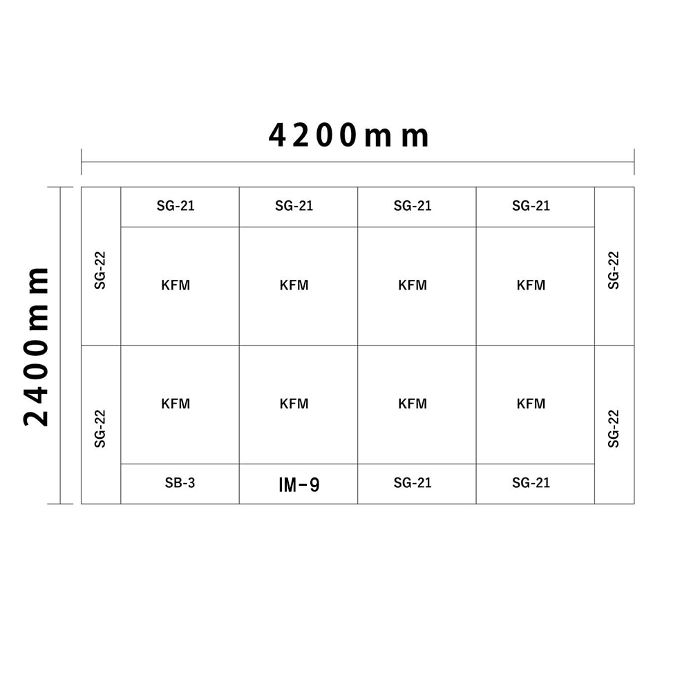 バンビシリーズ交通マットセット4畳 入口＆下駄箱付き図面