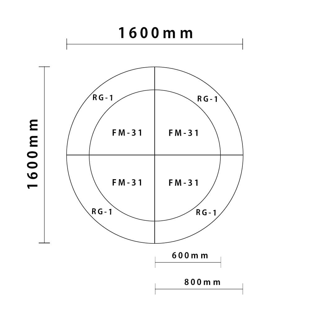 リスシリーズ サークルタイプ  外径1600mm図面
