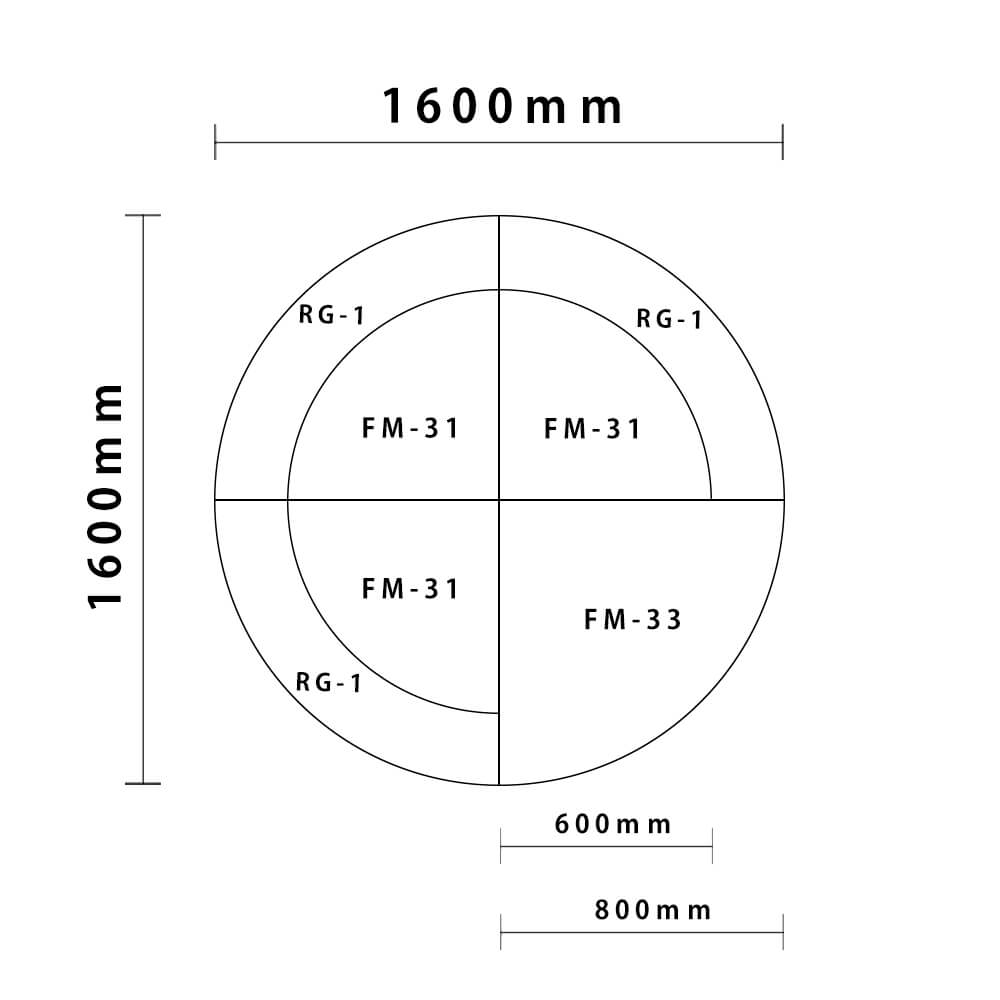 リスシリーズ サークルタイプ  外径1600mm　入口付き図面