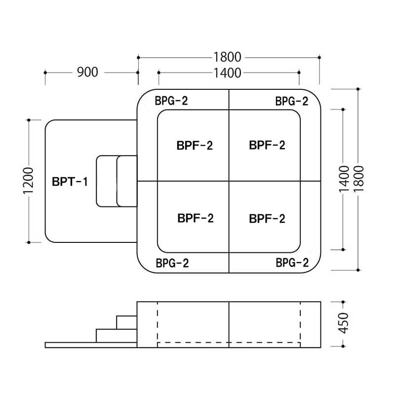 ボールプールセットB　連結金具込図面