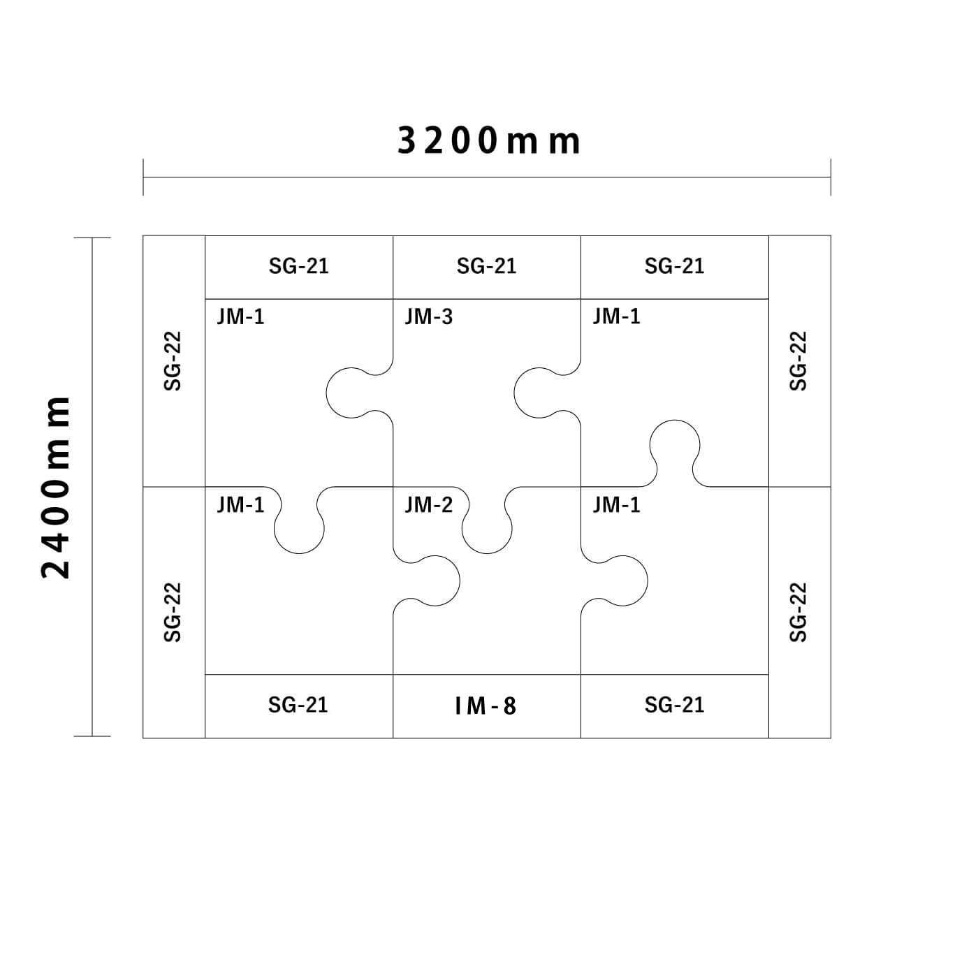 ジグソー/ バンビシリーズ 3畳 入口付き図面
