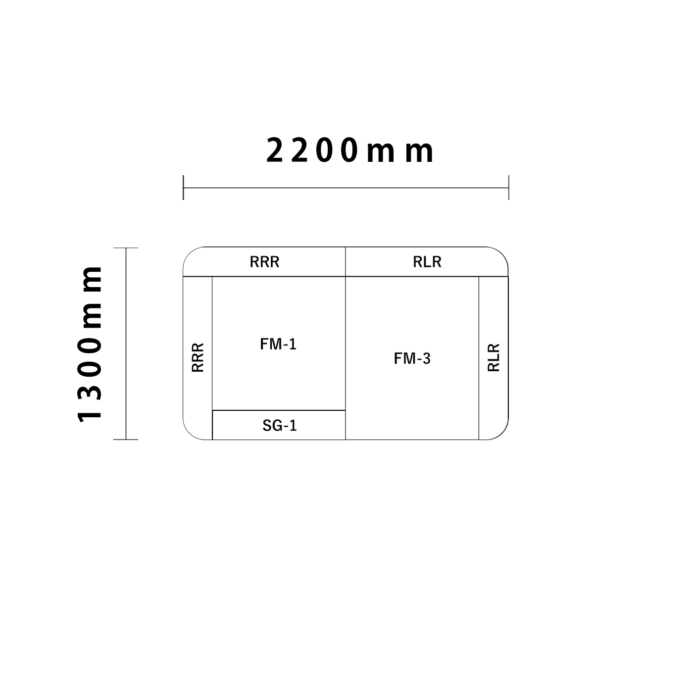 リスシリーズ 角R 1畳　入口付き図面