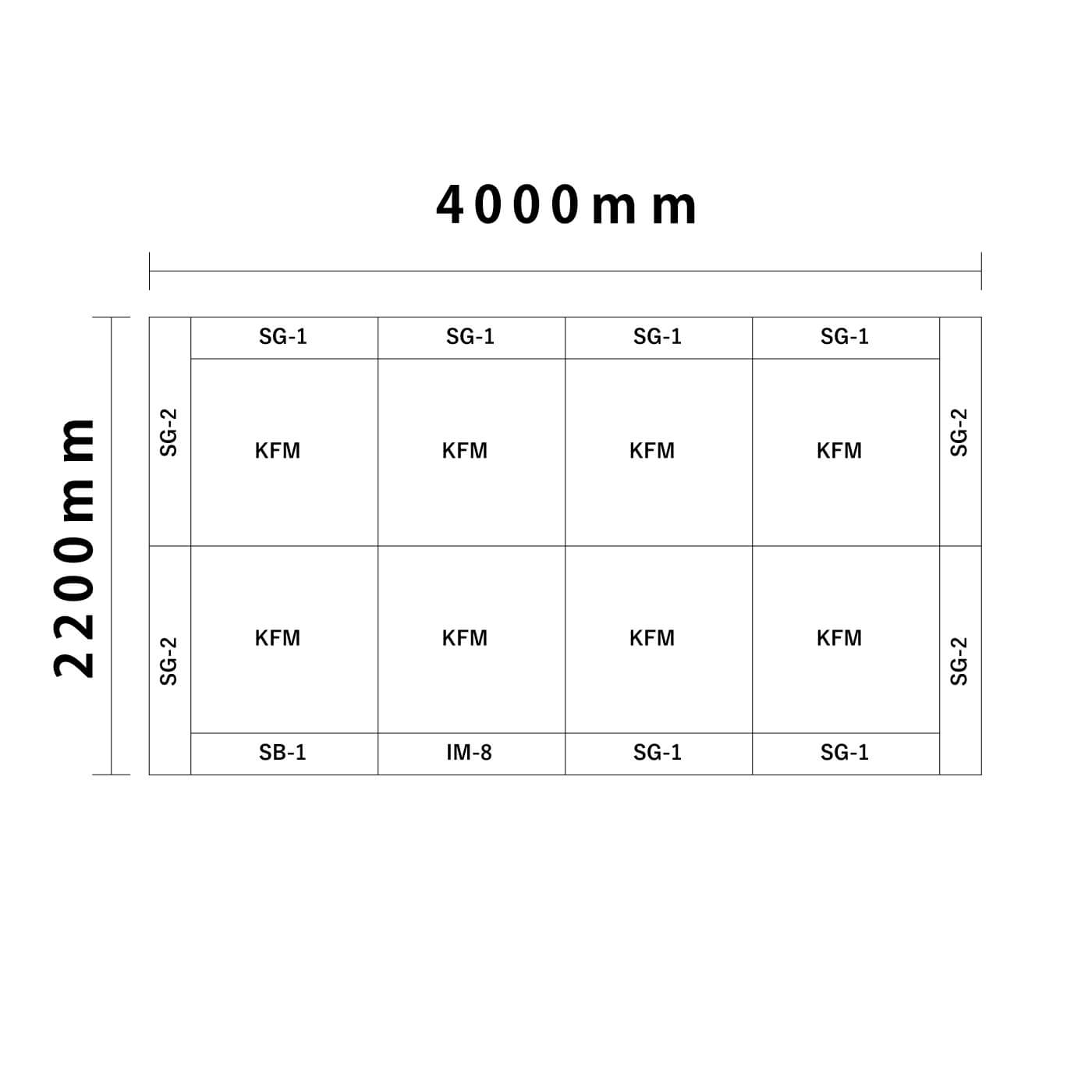 リスシリーズ交通マット 4畳 入口＆下駄箱付き図面