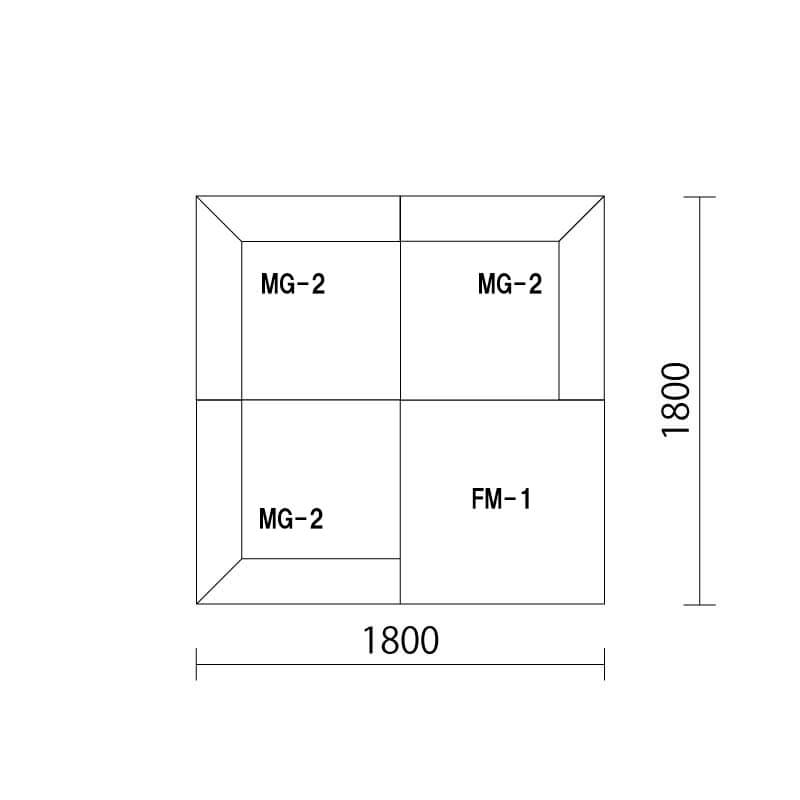 マーガレットシリーズ 2畳 入口付き図面