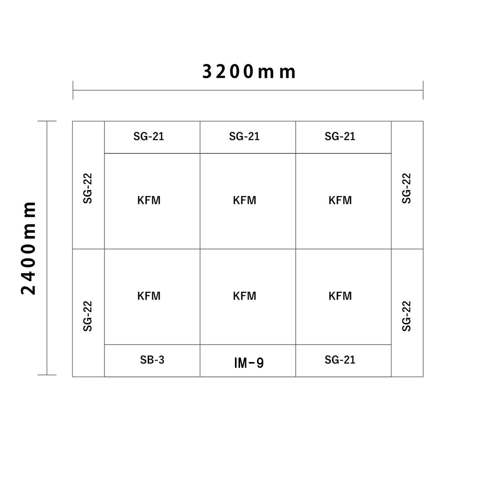 バンビシリーズ交通マットセット3畳 入口＆下駄箱付き図面