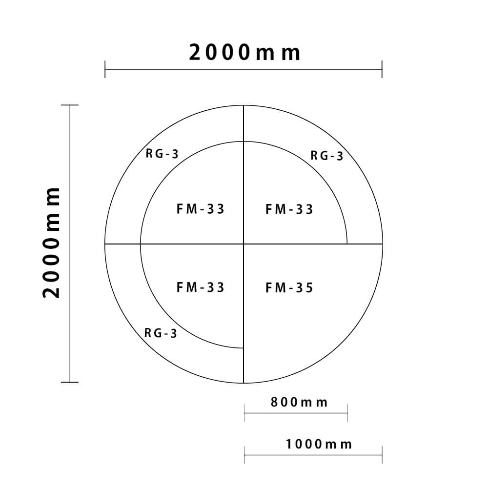 リスシリーズ サークルタイプ  外径2000mm　入口付き図面