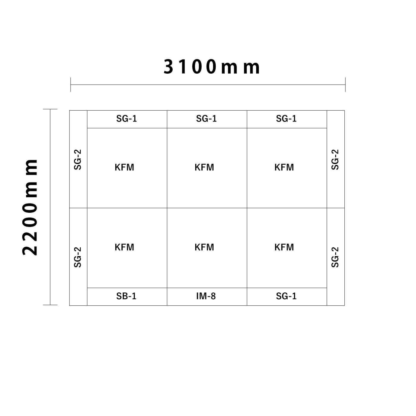 リスシリーズ交通マット 3畳 入口＆下駄箱付き図面