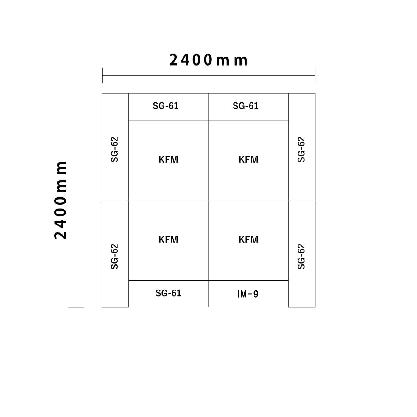 ライオンシリーズ交通マットセット2畳 入口付き図面