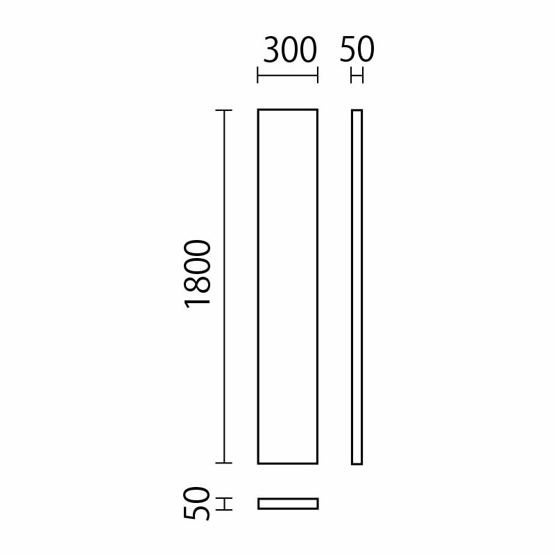 ウォールマット　W300×H1800　UM-51図面